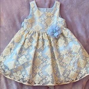 Girls Formal Dress light blue with embroidery